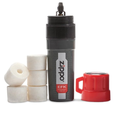 Zippo Emergency Fire Kit with Flint Spark Wheel and Tinder in Water-Resistant Container 40571